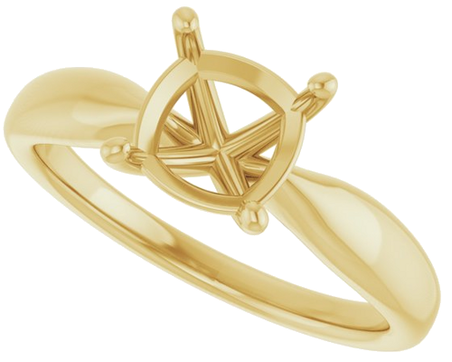 Sužadėtuvių Žiedas „Solitaire“ 585 Geltonojo Aukso Cushion 7mm (5)