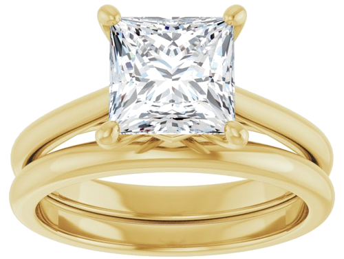 Sužadėtuvių Žiedas „Solitaire“ 14k yellow gold Square 7mm (8)