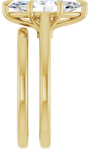 Sužadėtuvių Žiedas „Claw-Pong“ 14k yellow gold Marquise 13mm x 6.5mm (9)