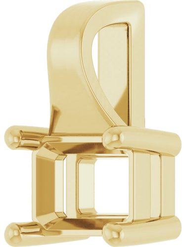 Pakabukas „Solitaire“ 585 Geltonojo Aukso Emerald 7mm x 5mm (2)