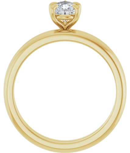 14K Yellow 7x5 mm Pear Solitaire Engagement Ring Mounting (7)