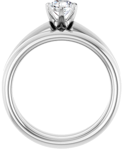 Sužadėtuvių Žiedas „Solitaire“ 585 Baltojo Aukso Round 5.2mm (7)