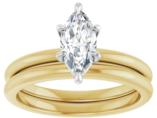 Sužadėtuvių Žiedas „Claw-Prong“ 14k yellow/white gold Marquise 9mm x 4.5mm (8)