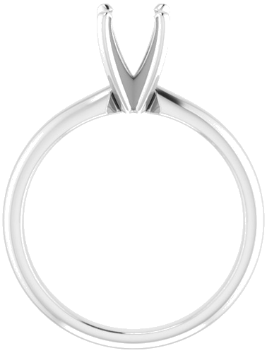 14K White 5.7-6 mm Round 4-Prong Solitaire Ring Mounting (2)