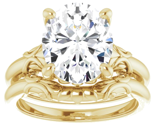 Sužadėtuvių Žiedas „Solitaire“ 14k yellow gold Oval 11mm x 9mm (8)