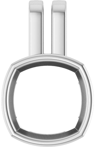Pakabukas „Bezel-Set Solitaire“ 925 Sidabro Cushion 10mm (1)