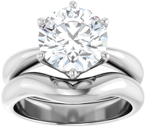 Sužadėtuvių Žiedas „Solitaire Crown-Inspired“ 18k white gold Round 9mm (8)