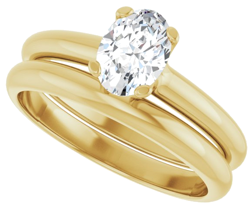 14K Yellow 7x5 mm Oval Solitaire Engagement Ring Mounting (10)