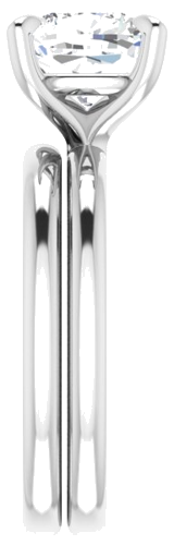 14K White  8x8 mm Cushion Solitaire Engagement Ring Mounting (9)