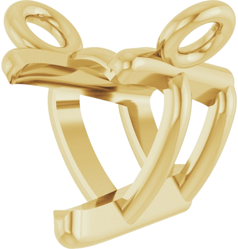 14K Yellow 4x4 mm Heart Solitaire 16-18  Necklace Mounting (2)