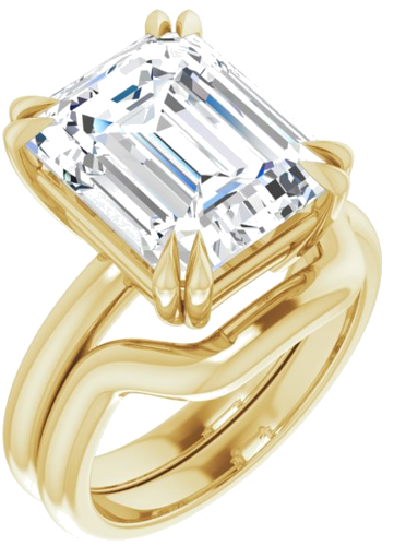 Sužadėtuvių Žiedas „Double Claw-Prong Solitaire“ 14k yellow gold Emerald 12mm x 10mm (6)