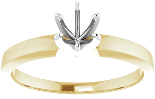 14K Yellow   White 4.2-4.9 mm Round 6-Prong Solitaire Engagement Ring Mounting (3)