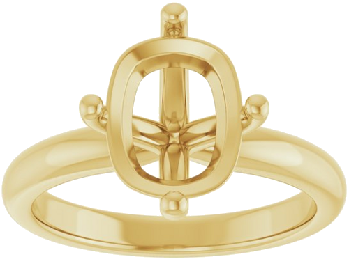 Sužadėtuvių Žiedas 14k yellow gold Elongated Cushion 10mm x 8mm (3)
