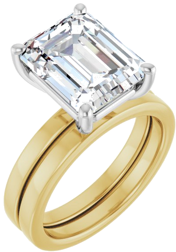 Sužadėtuvių Žiedas „Solitaire“ 14k yellow/white gold Emerald 11mm x 9mm (6)