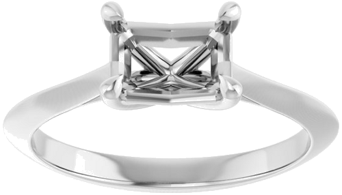 Sužadėtuvių Žiedas „Claw-Prong Solitaire“ 14k white gold Emerald 7mm x 5mm (3)