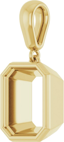 Pakabukas „Bezel-Set Charm“ 14k yellow gold Emerald 10mm x 8mm (2)
