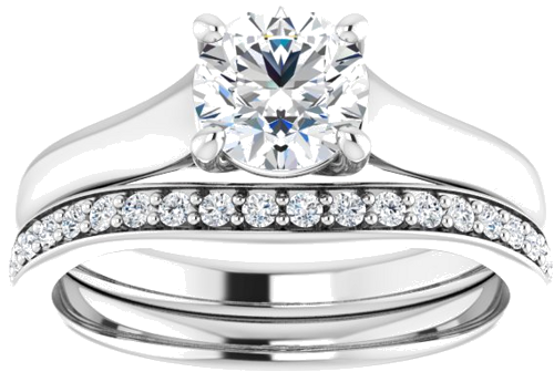 Sužadėtuvių Žiedas „Solitaire“ 585 Baltojo Aukso Round 6mm (8)