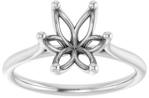 14K White 10 x 8 mm Oval Engagement Ring Mounting (3)