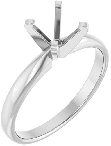 14K White 4.5 x 4.5 mm Square Solitaire Engagement Ring Mounting (1)