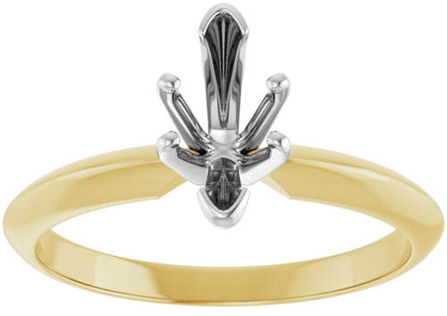 Sužadėtuvių Žiedas „V-End Light Solitaire“ 585 Baltojo Ir Geltonojo Aukso Marquise 8.6mm x 4mm (3)