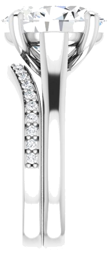 Sužadėtuvių Žiedas „Solitaire“ 585 Baltojo Aukso Oval 12mm x 10mm (9)