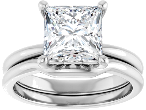 Sužadėtuvių Žiedas 10k white gold Square 7.5mm (8)