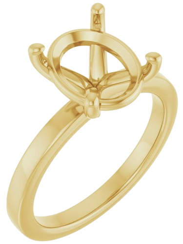 Sužadėtuvių Žiedas „Solitaire“ 14k yellow gold Oval 11mm x 9mm (1)
