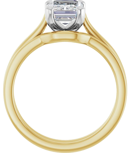 Sužadėtuvių Žiedas 14k yellow/white gold Emerald 8mm x 6mm (7)