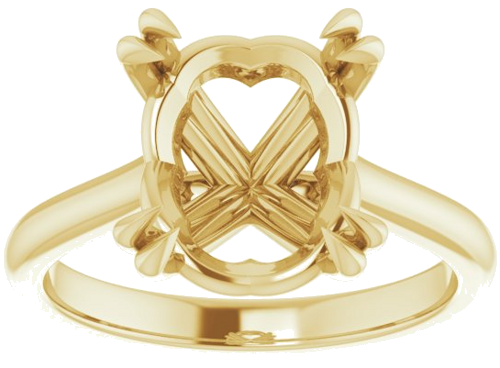 Sužadėtuvių Žiedas „Solitaire“ 585 Geltonojo Aukso Oval 12mm x 10mm (3)