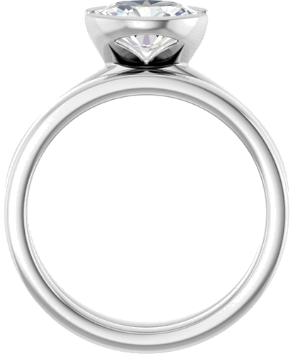Sužadėtuvių Žiedas „Half-Bezel Solitaire“ 14k white gold Oval 8mm x 6mm (7)