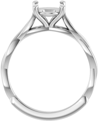 Sužadėtuvių Žiedas „Infinity-Inspired“ 10k white gold Oval 9mm x 7mm (2)