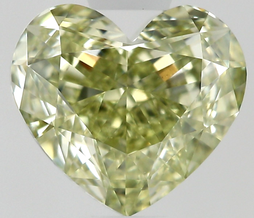 0.9 carat Fancy Greenish Yellow-VS2 Natūralus Heart Deimantas (1)