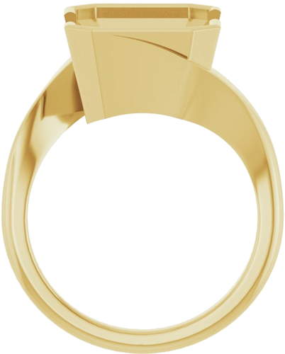 Sužadėtuvių Žiedas „Half-Bezel Solitaire“ 10k yellow gold Emerald 12mm x 10mm (2)