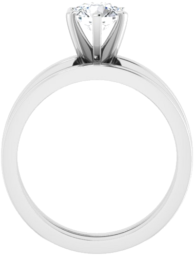 Sužadėtuvių Žiedas „Solitaire“ 14k white gold Round 6mm (7)