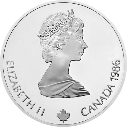 20 Dollar Olympics Biathlon 1986 Canada Silver Coin (2)