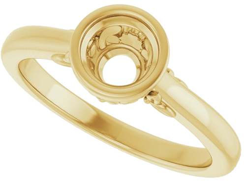 Sužadėtuvių Žiedas „Bezel-Set“ 585 Geltonojo Aukso Round 5.5mm (5)