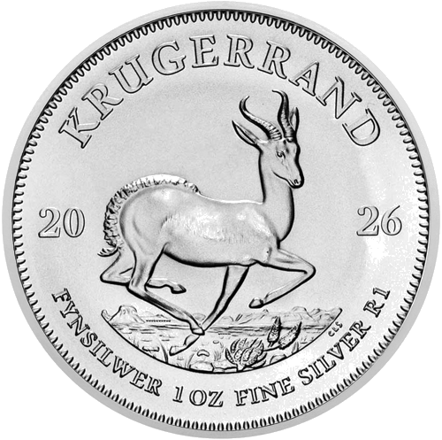 1 oz Krugerrand 2026 Pietų Afrikos Respublikos sidabrinė moneta (1)