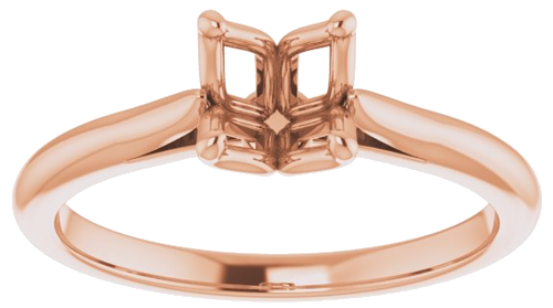 14K Rose  6 mm Round Solitaire Engagement Ring Mounting (3)