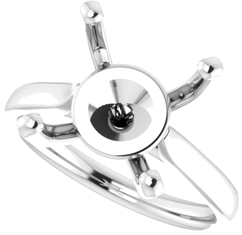Platinum 12 mm Round Engagement Ring Mounting (5)