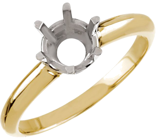 Sužadėtuvių Žiedas „Solitaire“ 14k yellow/white gold Round 11mm (1)