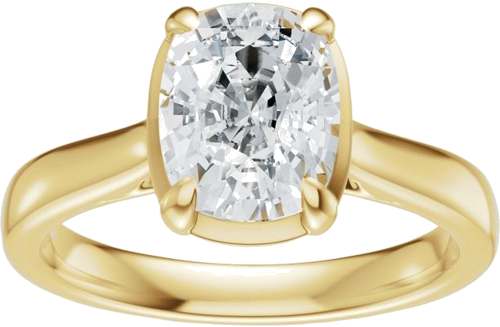 Sužadėtuvių Žiedas „Claw-Prong Solitaire Bezel-Style“ 14k yellow gold Elongated Cushion 8mm x 6mm (3)