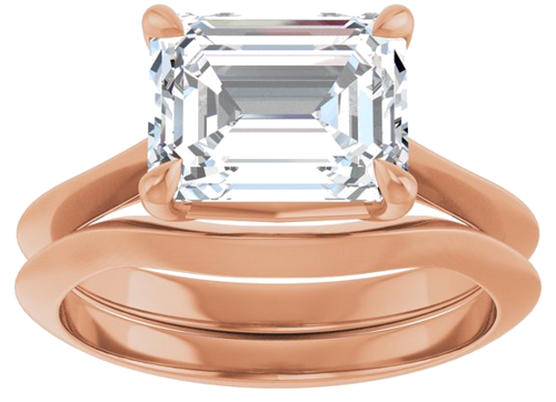 Sužadėtuvių Žiedas „Solitaire“ 417 Rožinis Aukso Emerald 9mm x 7mm (8)