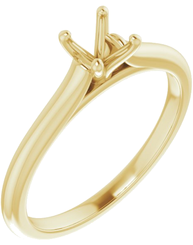 Sužadėtuvių Žiedas „Solitaire“ 585 Geltonojo Aukso Round 4.8mm (1)