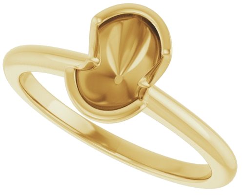 Sužadėtuvių Žiedas „Half-Bezel“ 14k yellow gold Oval 7.5mm x 5.5mm (5)