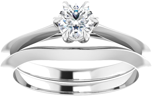 Sužadėtuvių Žiedas „Claw-Prong Solitaire“ 10k white gold Round 4.4mm (8)
