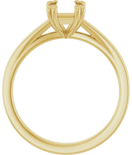 Sužadėtuvių Žiedas „Double Claw-Prong Solitaire“ 14k yellow gold Emerald 7mm x 5mm (2)