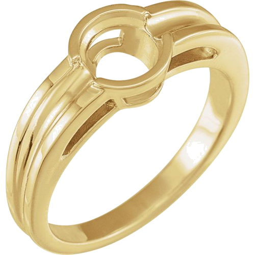 Sužadėtuvių Žiedas „Half-Bezel Solitaire“ 14k yellow gold Round 6.5mm (1)