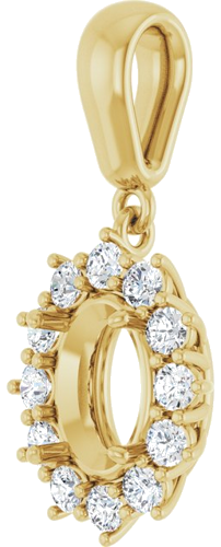 Pakabukas „Halo-Style“ 14k yellow gold Oval 8mm x 6mm (2)