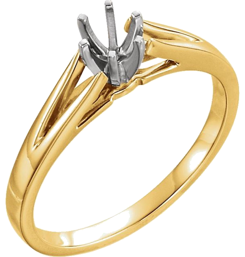 Sužadėtuvių Žiedas „Solitaire“ 14k yellow/white gold Round 4.1mm (1)
