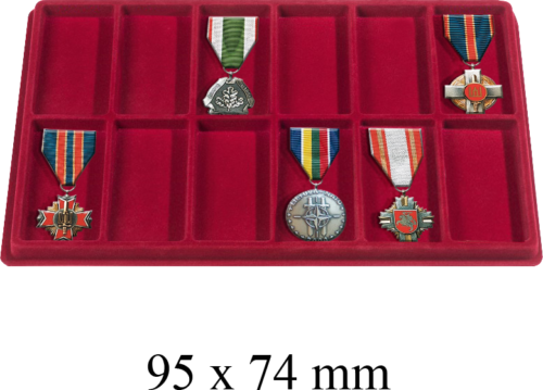 Coin and medals trays TAB Large - red (2)